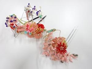 アンティーク　つまみ細工　髪飾りセット